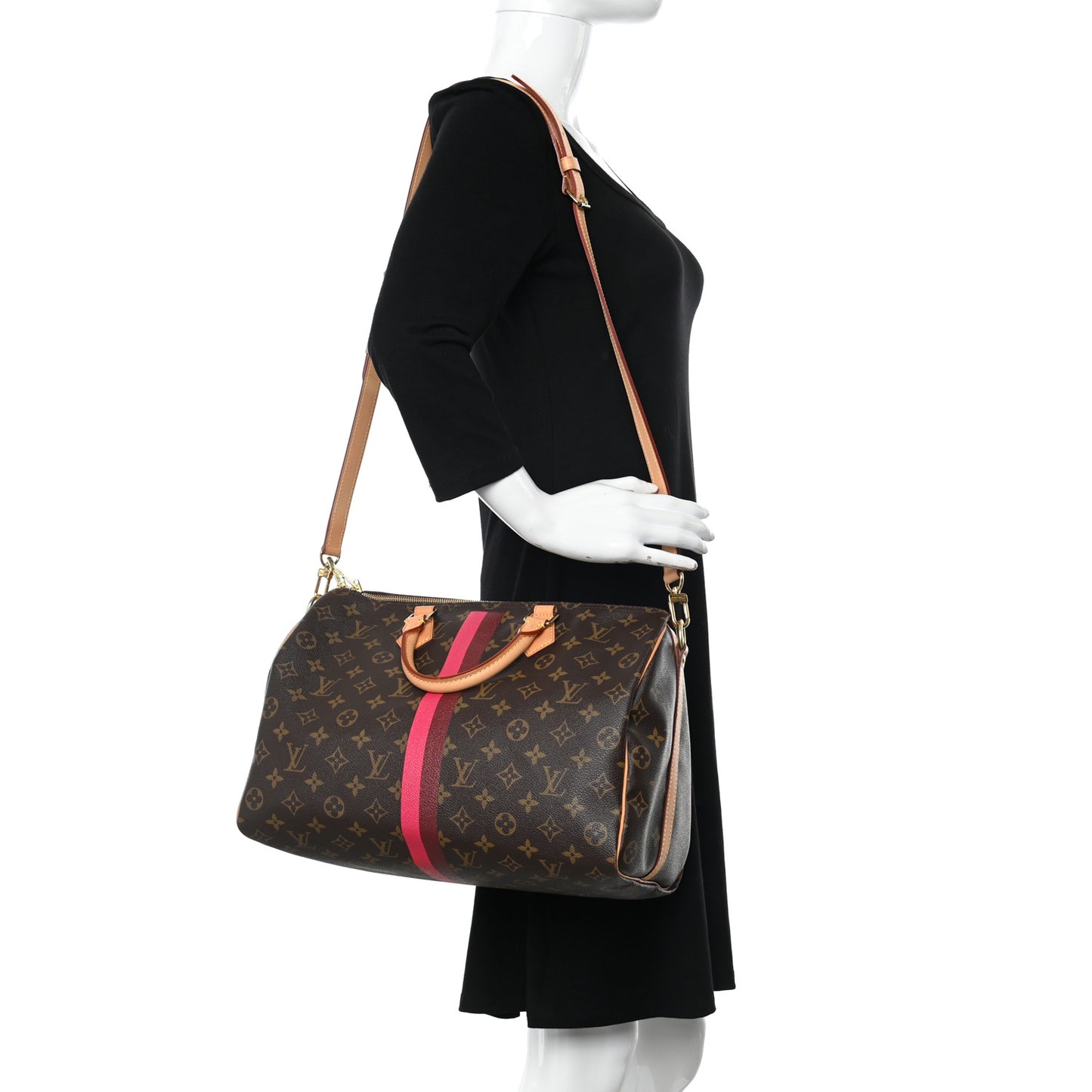 Monogram My LV Heritage Speedy Bandouliere 35 Fuchsia Bordeaux