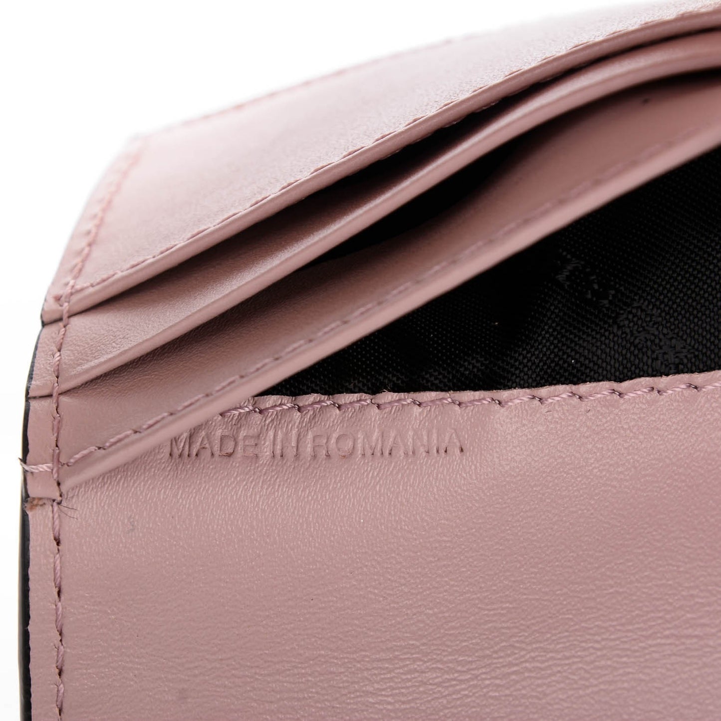 Signature Grain Calfskin Check Embossed Continental Wallet Pale Orchid