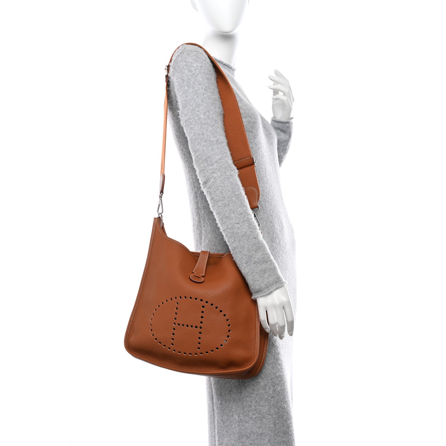 Hermes Taurillon Clemence Evelyne III PM Gold 2 of 9