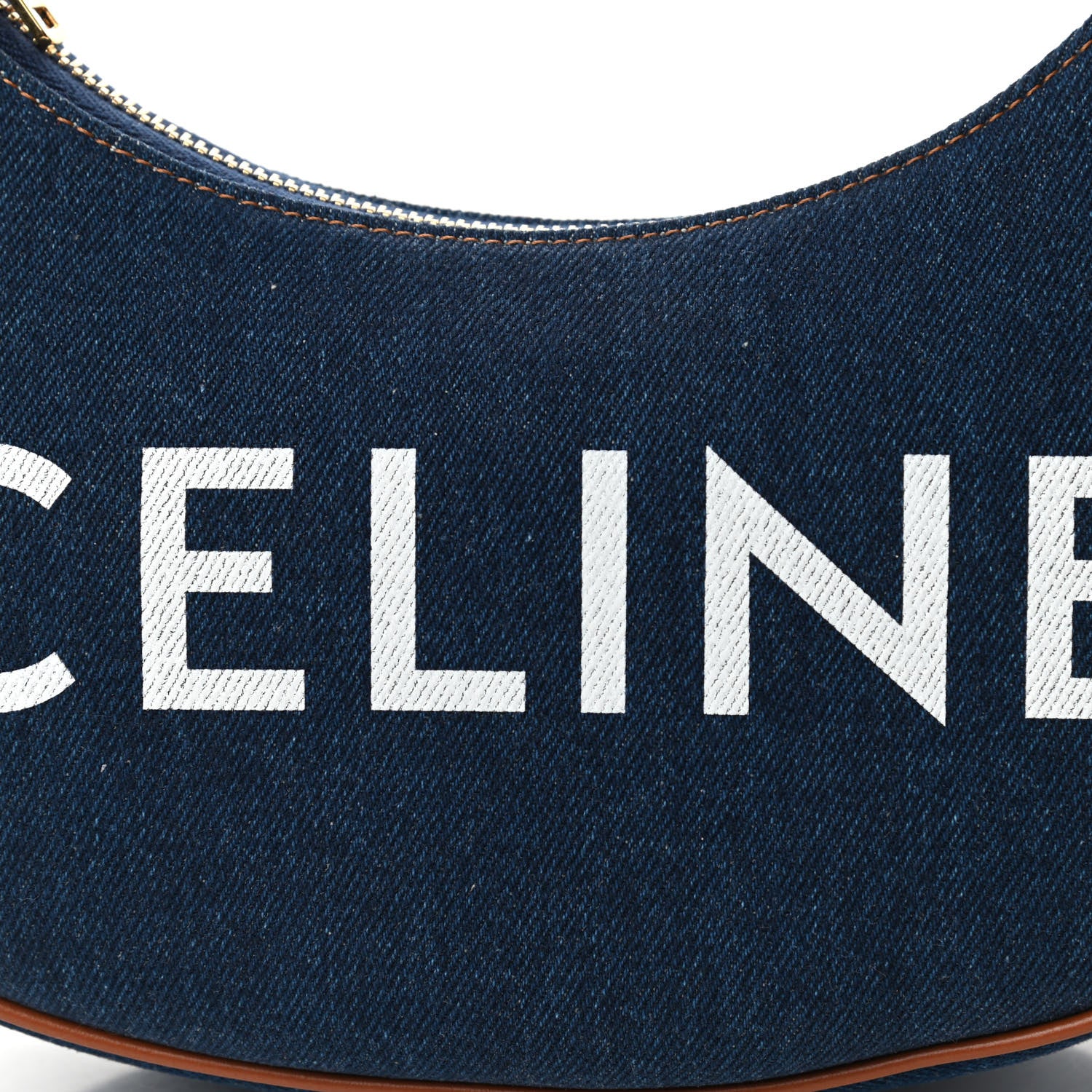 Celine Denim Ava Shoulder Bag Navy Tan 9 of 9
