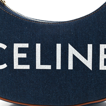 Celine Denim Ava Shoulder Bag Navy Tan 9 of 9
