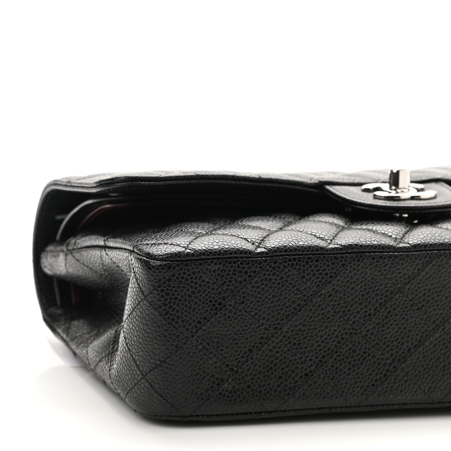 Caviar Quilted Medium Double Flap Black
