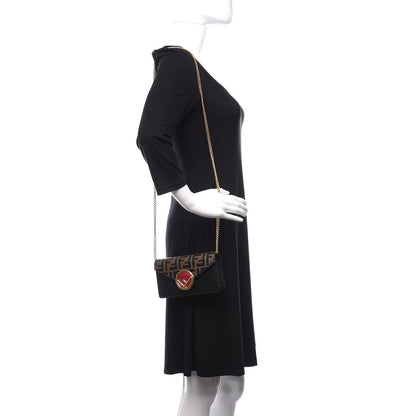 Fendi Vitello Cruise F is Fendi Bi-Color FF 1974 Embossed Envelope Belt Bag Maya Black 2 of 14