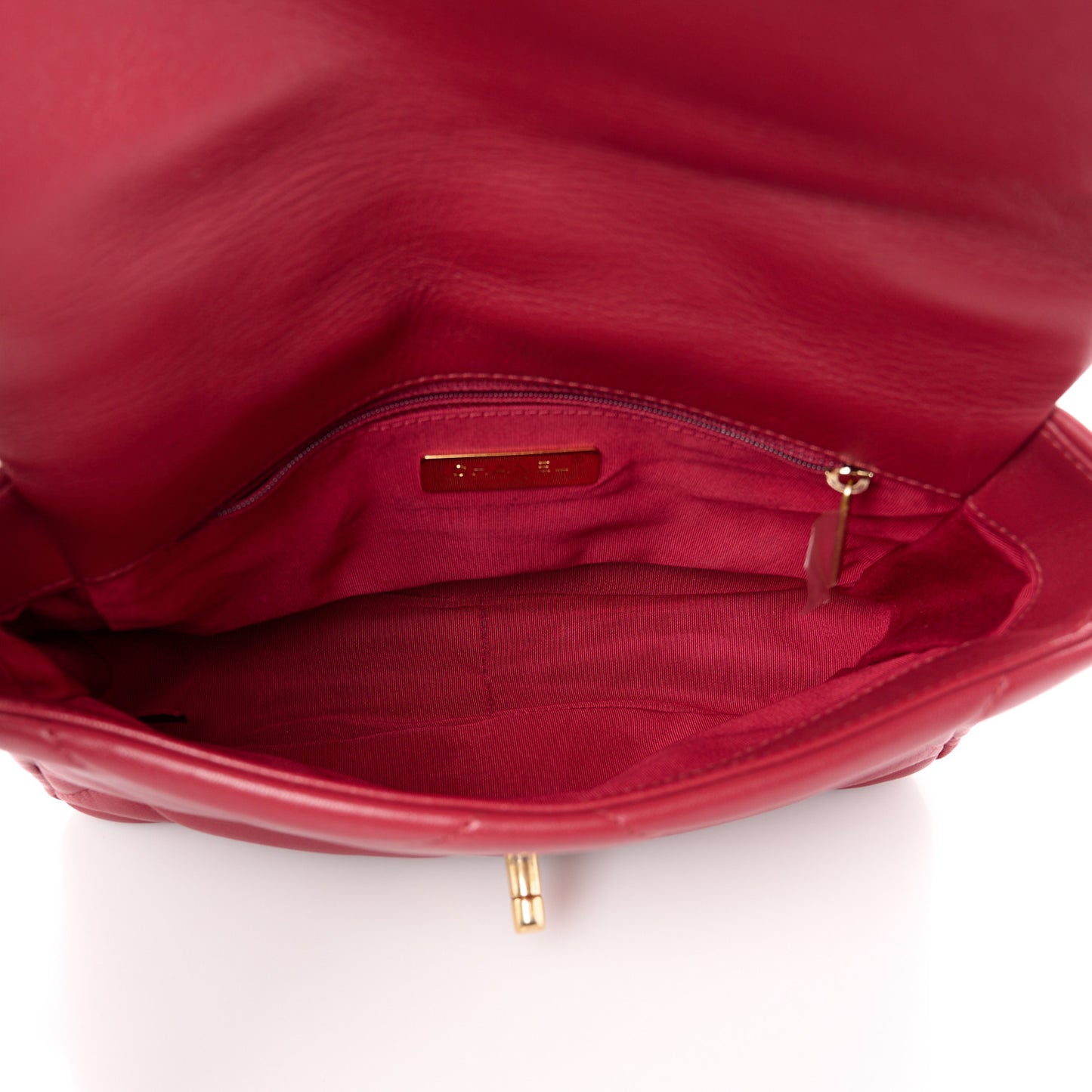 Goatskin Quilted Medium Chanel 19 Flap Red
