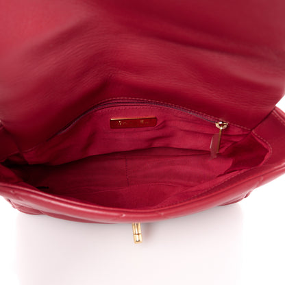 Chanel Goatskin Quilted Medium Chanel 19 Flap Red 5 of 10
