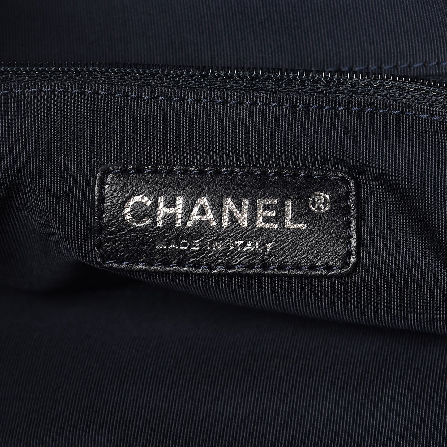 Lambskin Quilted Lido Shopping Tote Dark Navy Blue