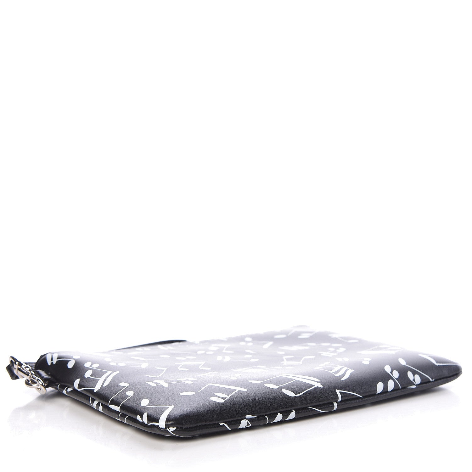 Saint Laurent Calfskin Musical Notes Zip Pouch Black 4 of 12