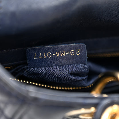 Christian Dior Lambskin Cannage Small Lucky Badges My Lady Dior Navy 7 of 10