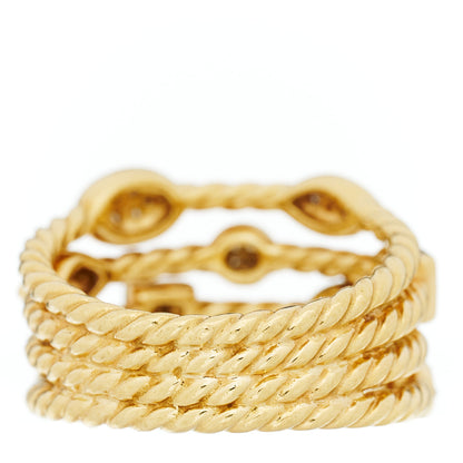 David Yurman 18K Yellow Gold Diamond Four-Row Confetti Ring 57 8 3 of 4