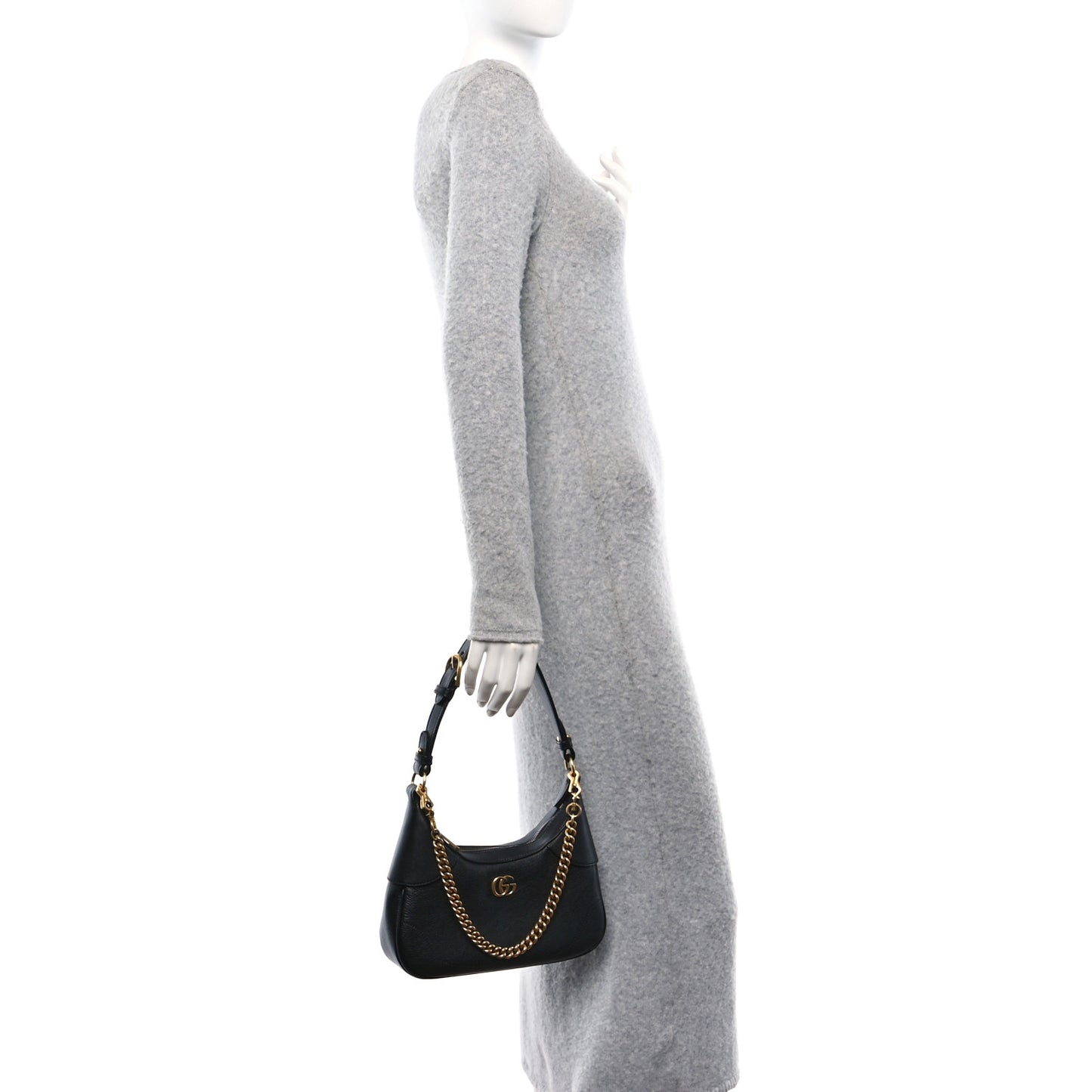 Goatskin Small Aphrodite Shoulder Bag Black