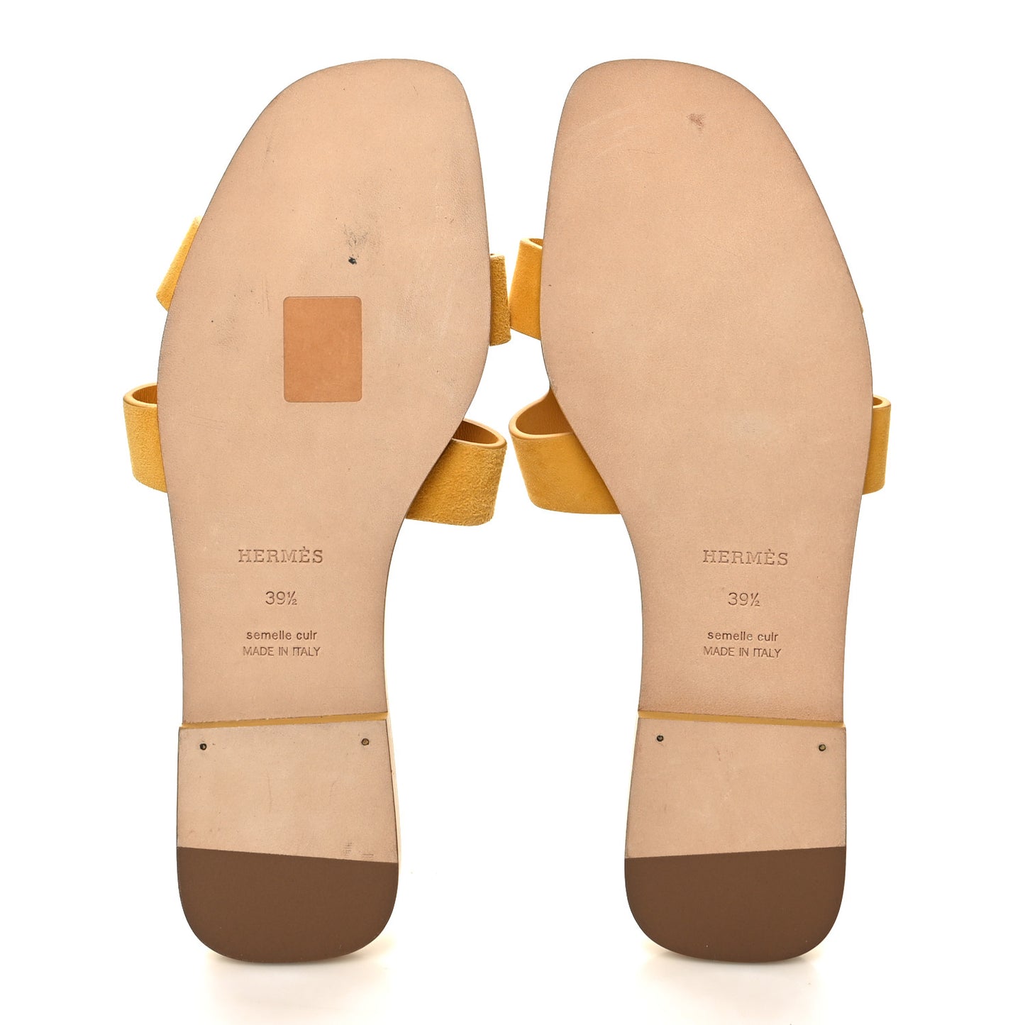 Suede Goatskin Oran Sandals 39.5 Jaune Sable
