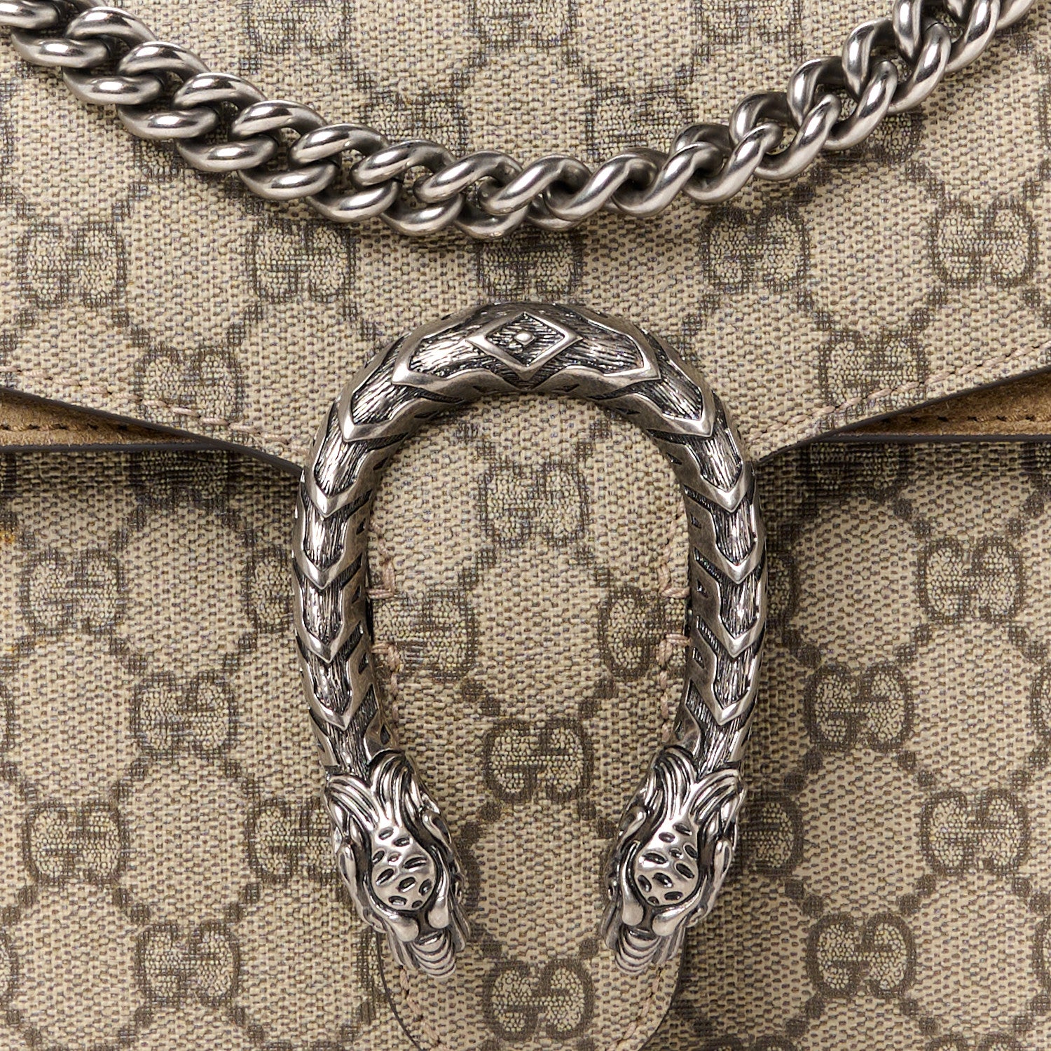 Gucci GG Supreme Monogram Small Dionysus Shoulder Bag Taupe 8 of 12