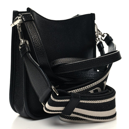 Prada Vitello Daino Soft Mini Hobo Messenger Bag Black 3 of 9