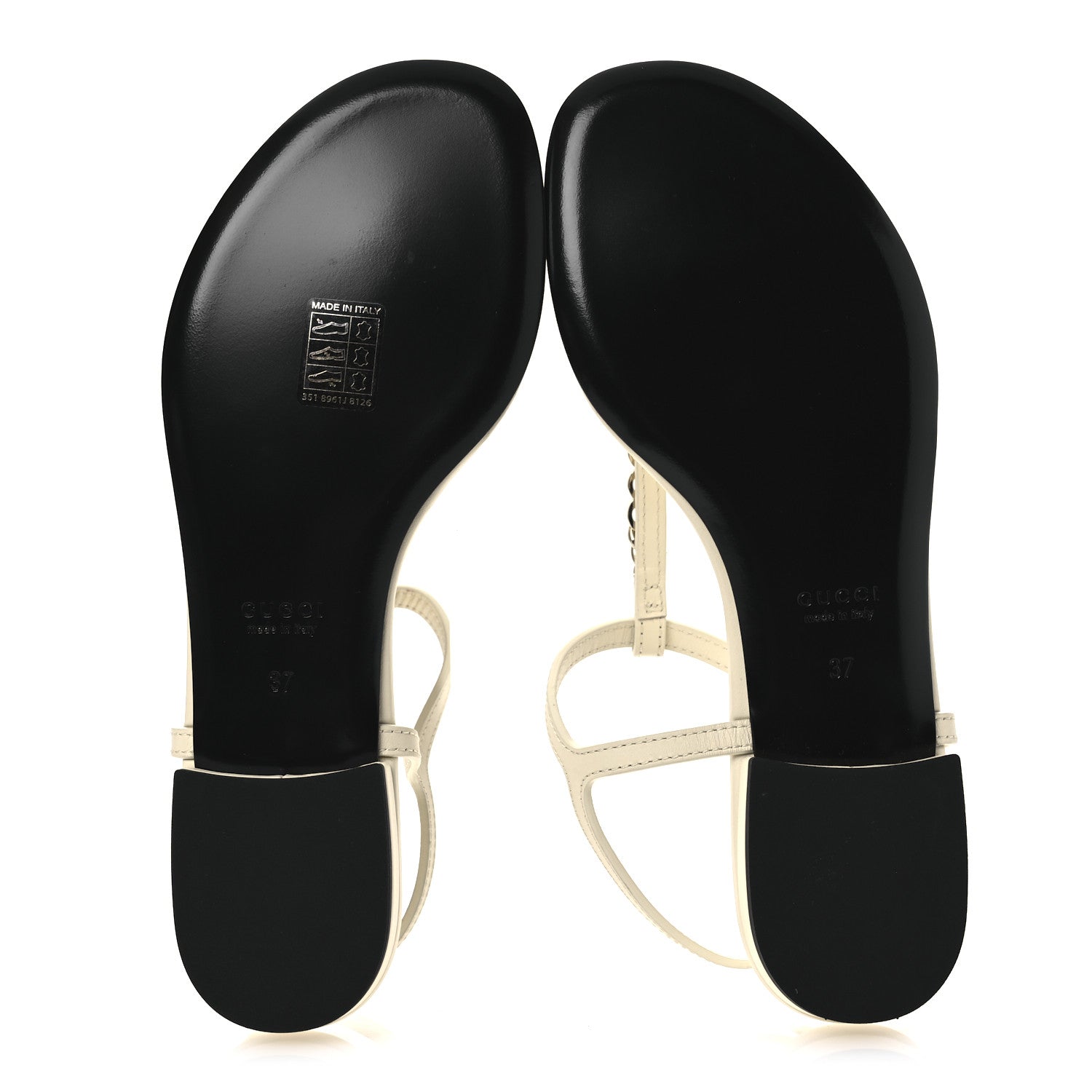 Gucci Sierra Calfskin Signoria Thong Sandals 37 New Ivoire 7 of 10