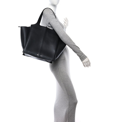Celine Supple Natural Calfskin Vertical Tri-Fold Bag Black 3 of 11