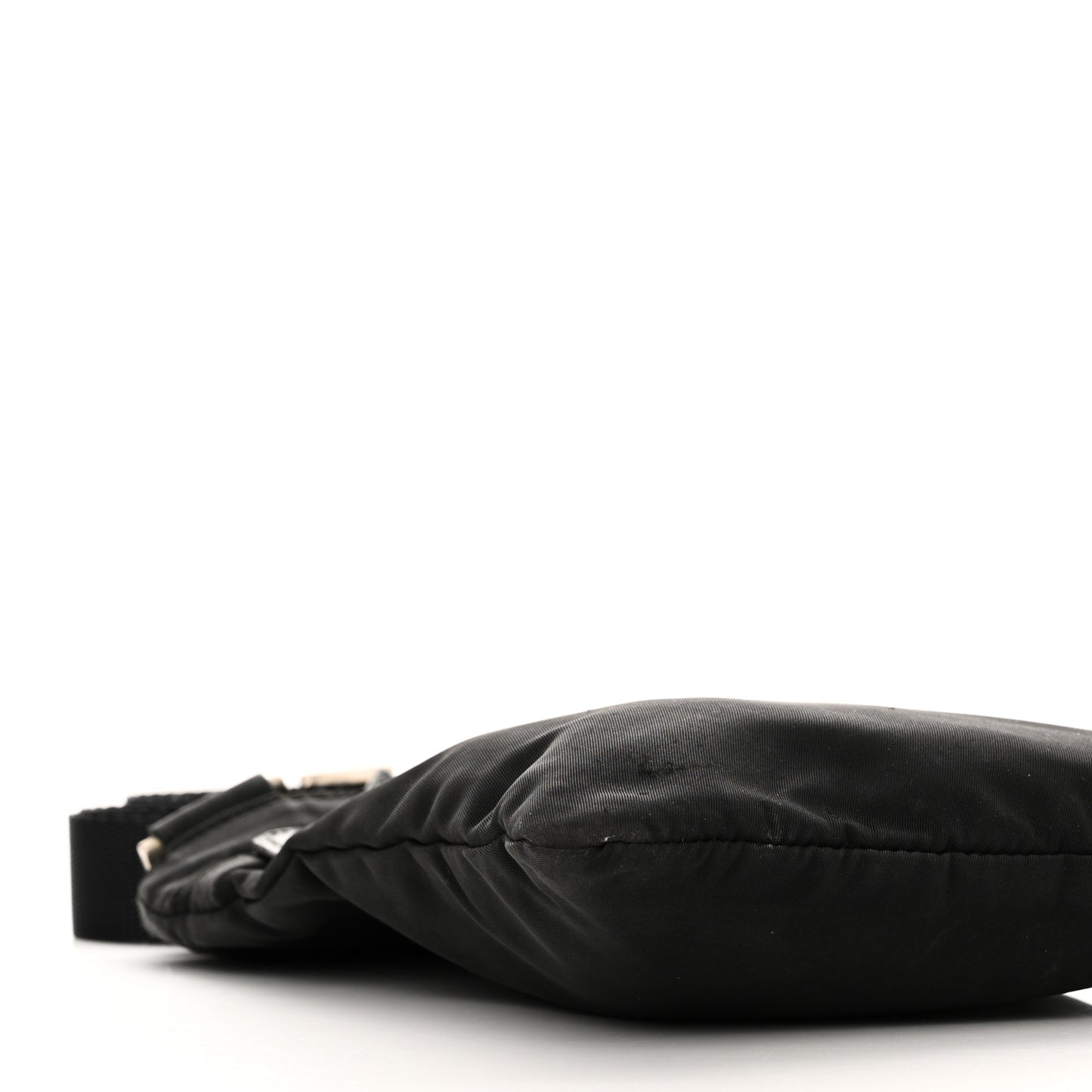 Nylon Flat Messenger Bag Black