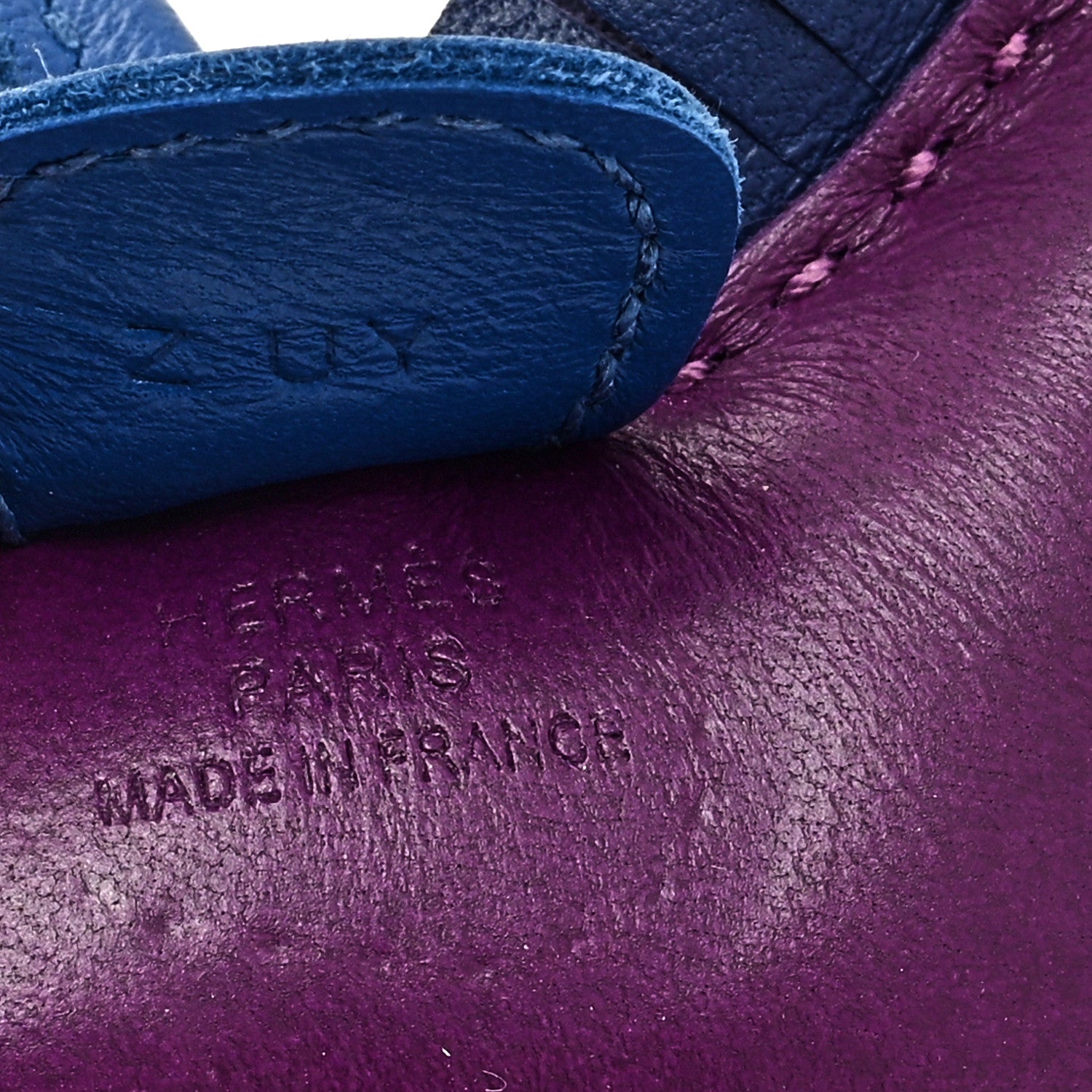 Hermes Milo Lambskin Grigri Rodeo Horse Bag Charm PM Violet Bleu Saphir Bleu France 3 of 4