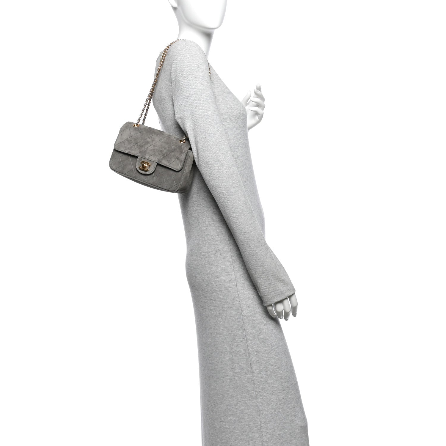 Chanel Suede Calfskin Mini Souplissimo Flap Dark Grey 2 of 11