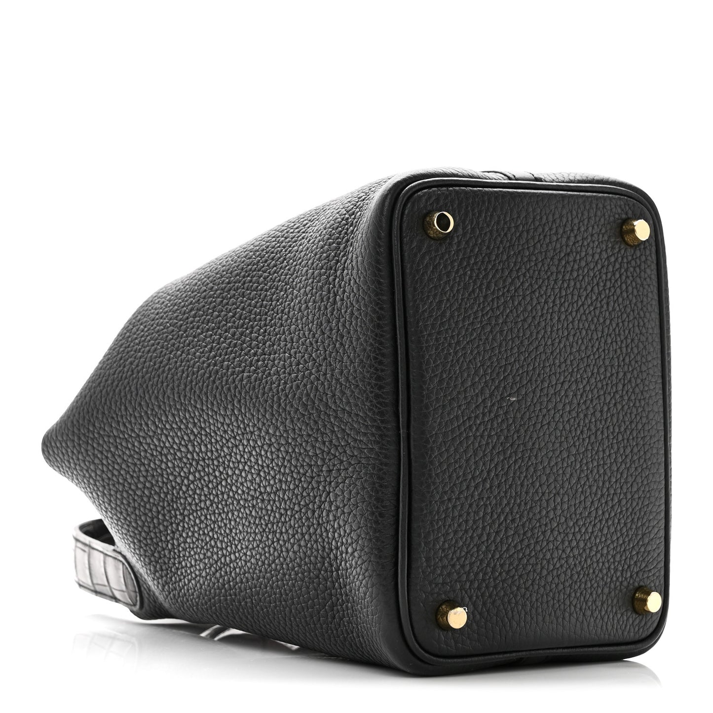 Taurillon Clemence Matte Alligator Picotin Lock Touch 18 PM Black