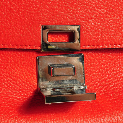 Celine Drummed Leather Suede Medium Trapeze Vermillion 8 of 10