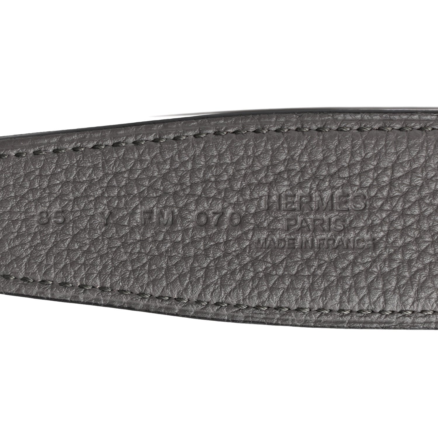 Hermes Box Togo 32mm Guilloche H Belt 85 Black Etain 5 of 5