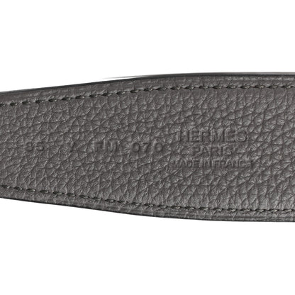 Hermes Box Togo 32mm Guilloche H Belt 85 Black Etain 5 of 5