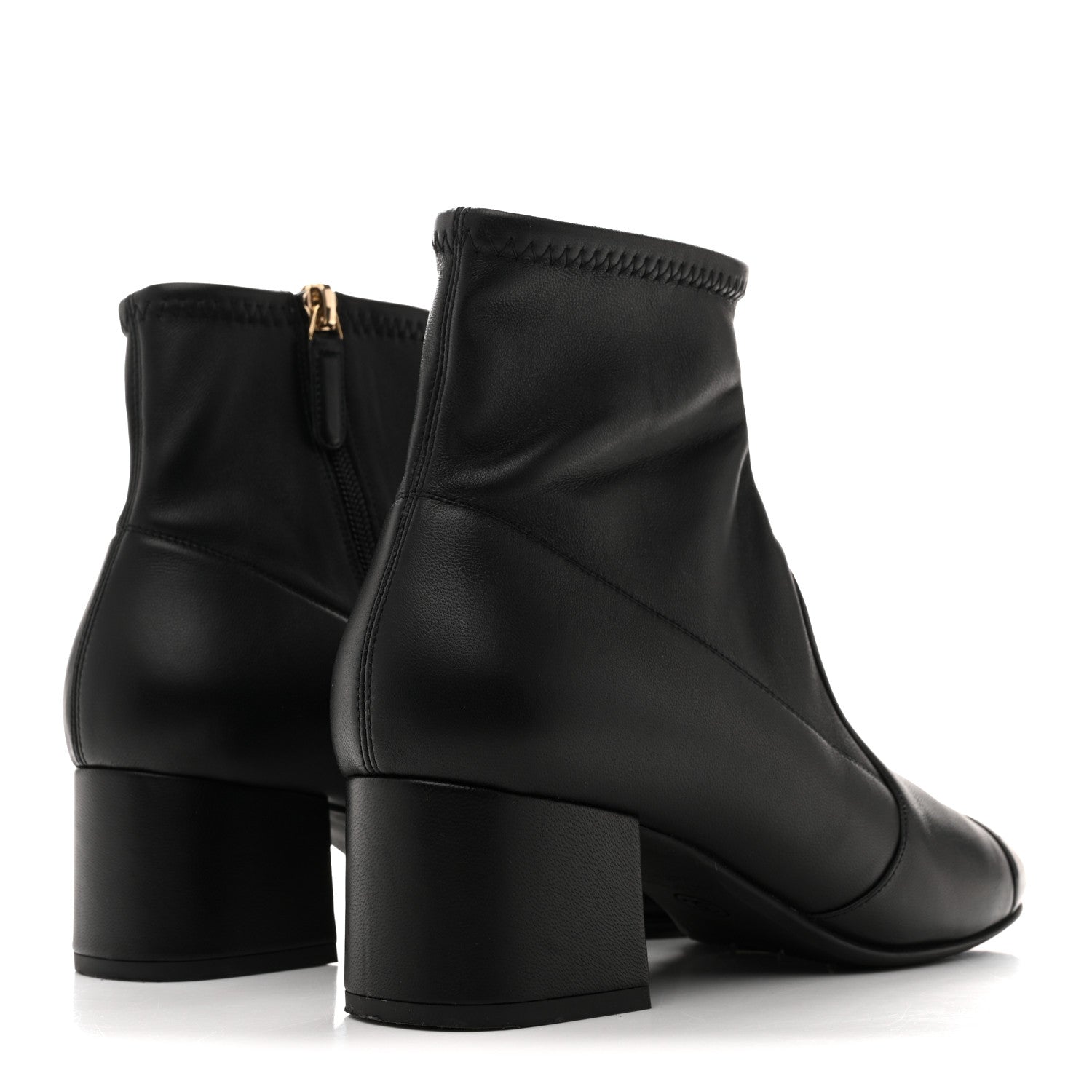 Chanel Stretch Lambskin Cap Toe CC Short Boots 38.5 Black 5 of 9