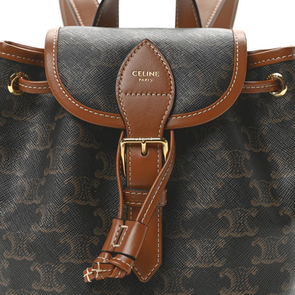 Celine Triomphe Canvas Calfskin Mini Folco Backpack Tan 7 of 10