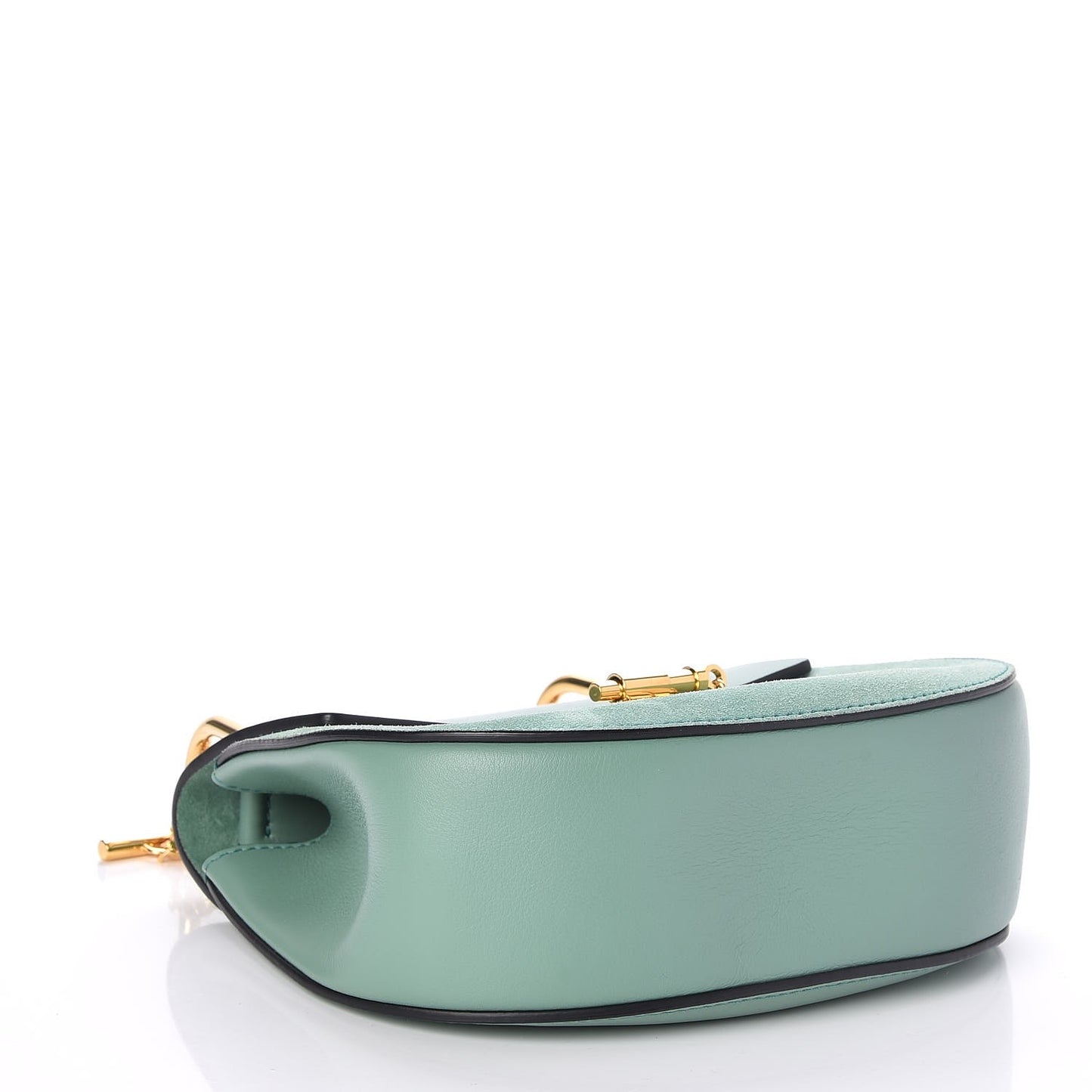 Suede Smooth Calfskin Drew Shoulder Bag Soft Green
