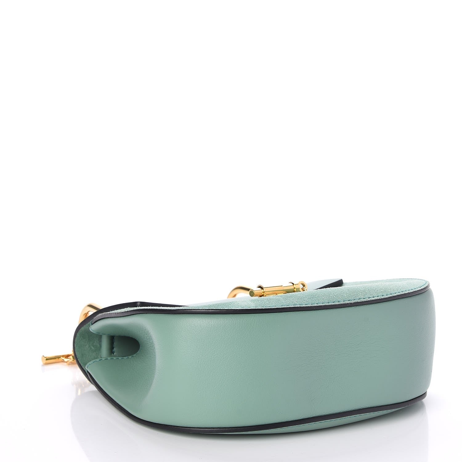 Chloe Suede Smooth Calfskin Drew Shoulder Bag Soft Green 4 of 8