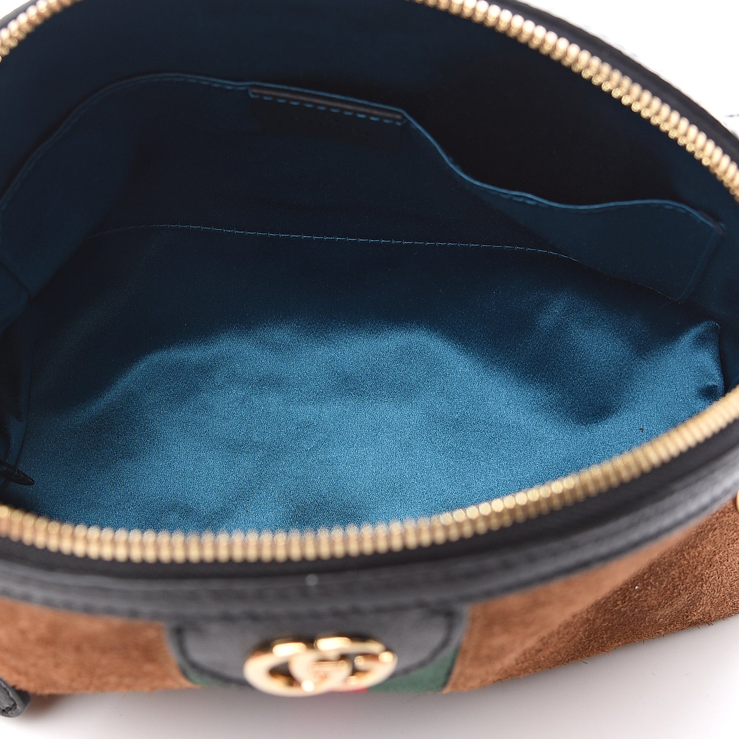 Suede Patent Web Small Ophidia Dome Shoulder Bag Nocciola Black