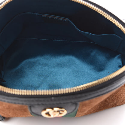 Gucci Suede Patent Web Small Ophidia Dome Shoulder Bag Nocciola Black 4 of 8