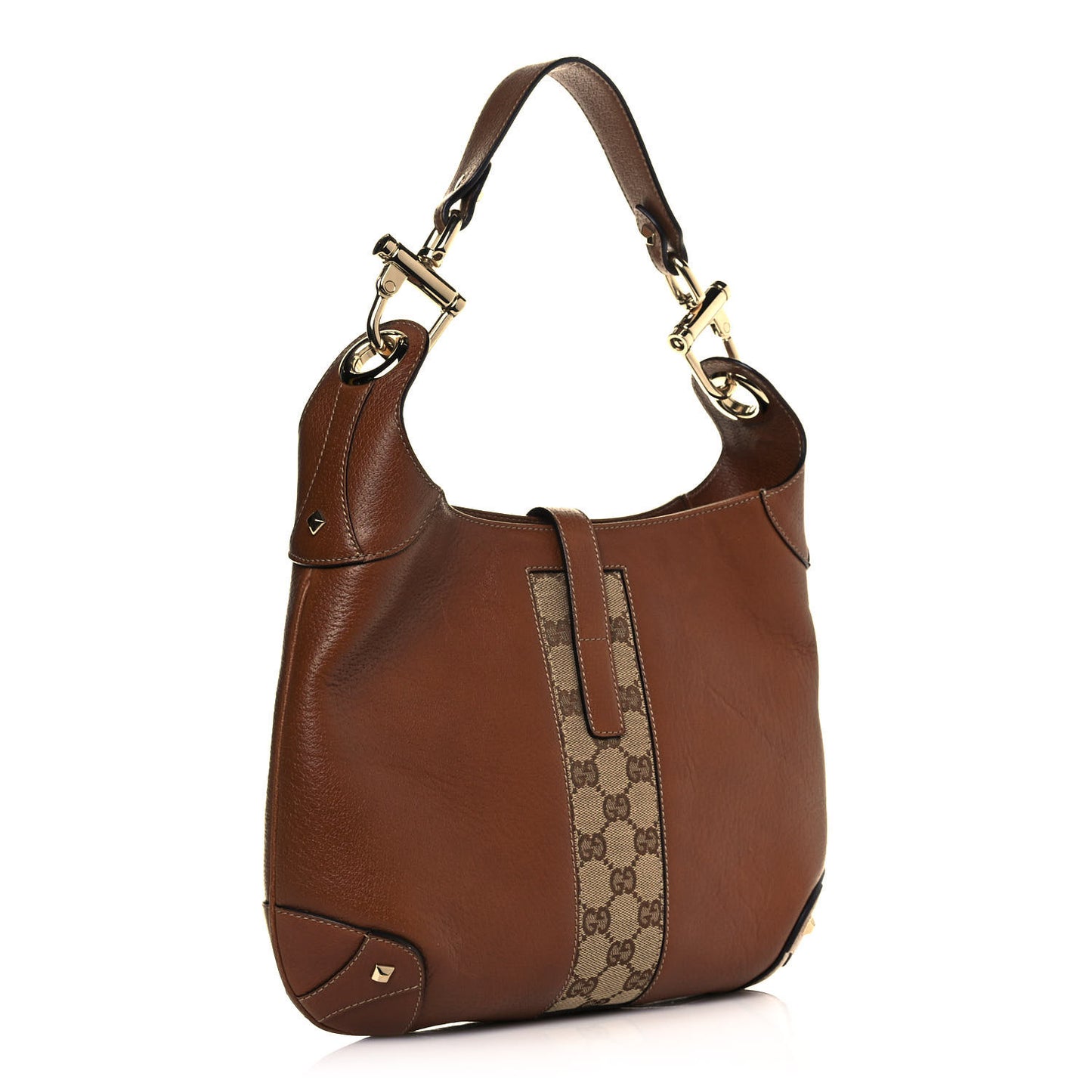 Calfskin Monogram Piston Lock Jackie O Hobo Tan