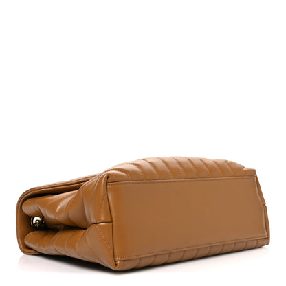 Saint Laurent Calfskin Y Quilted Monogram Medium Loulou Chain Satchel Dark Natural 4 of 11