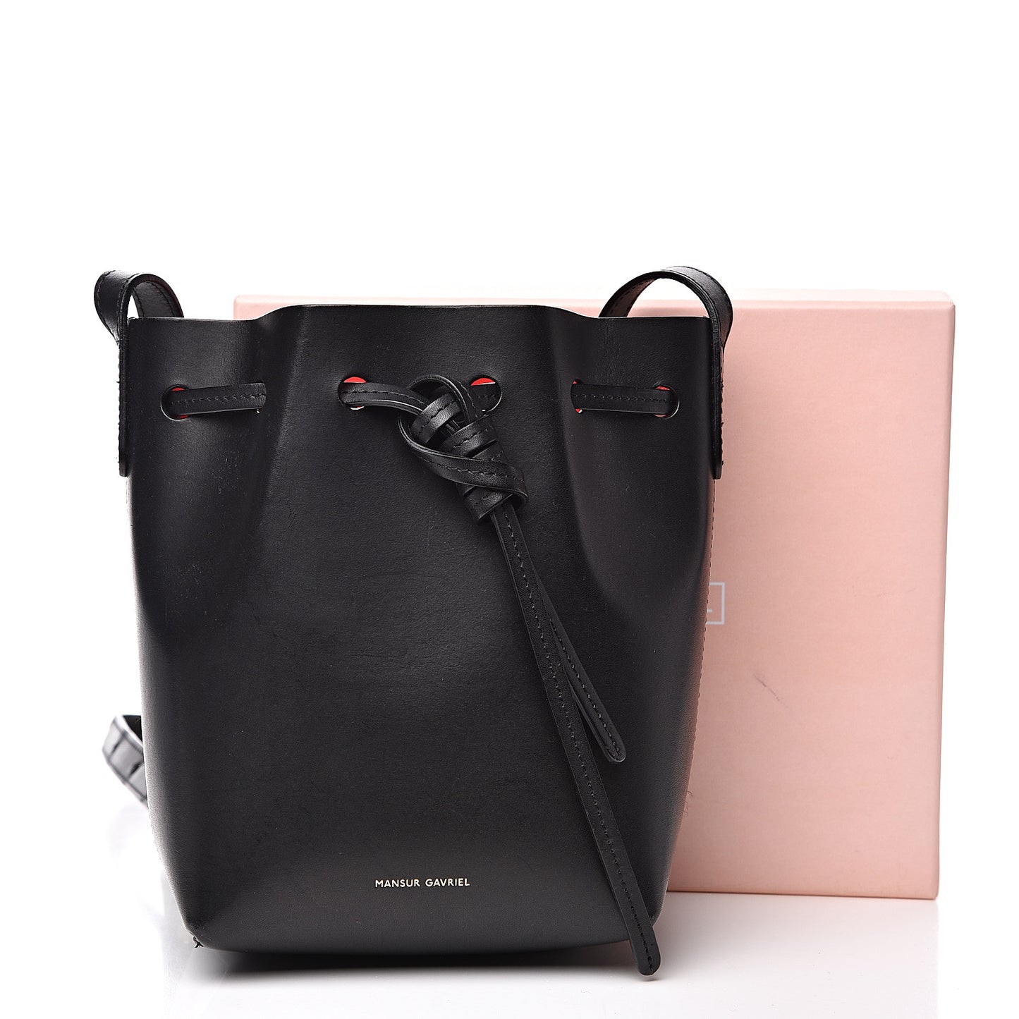 Vegetable Tanned Mini Mini Bucket Bag Black Flamma