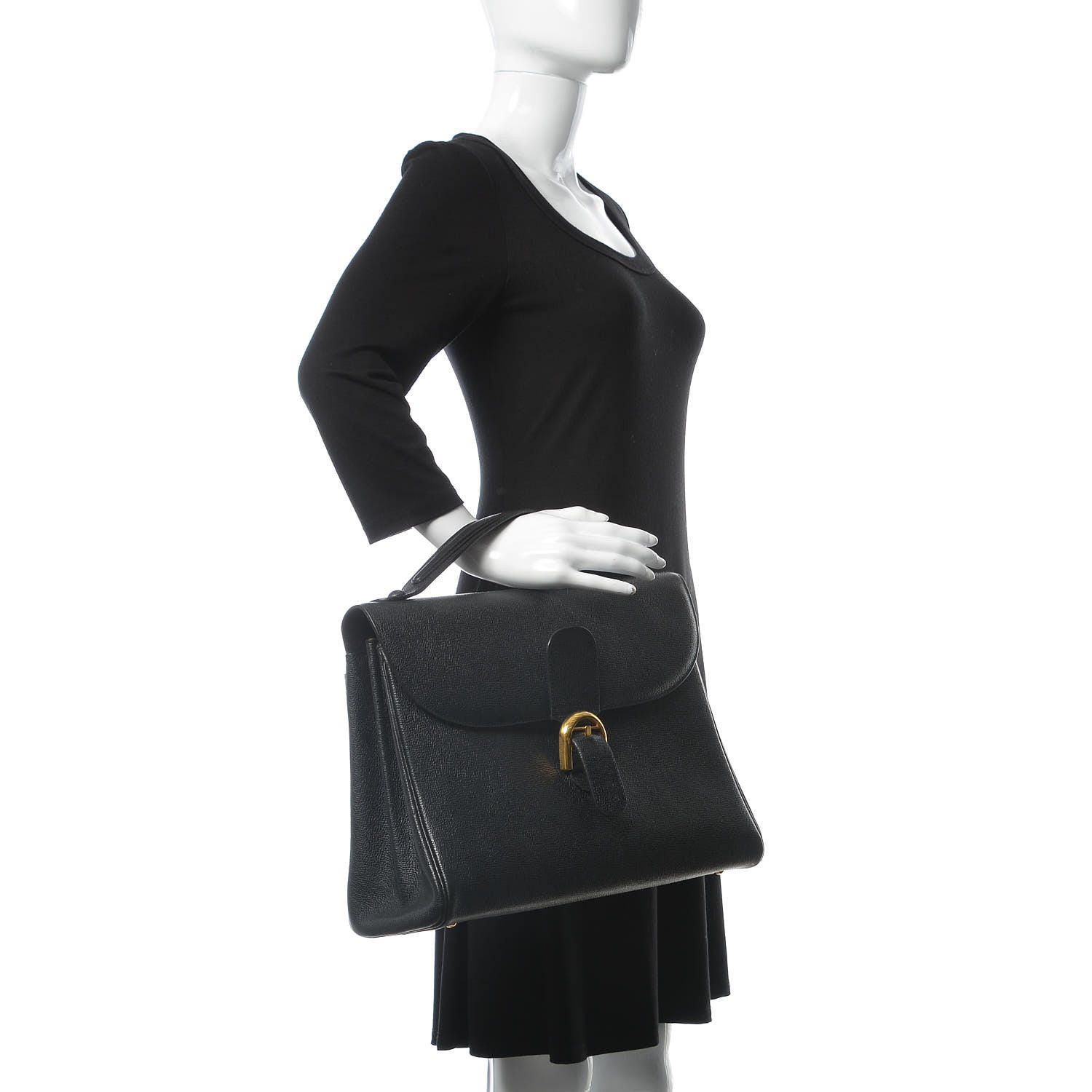 Delvaux Grained Calfskin Brillant Briefcase Black 2 of 23