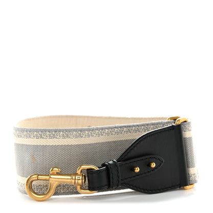 Christian Dior Canvas Embroidered Shoulder Strap Grey 1 of 5