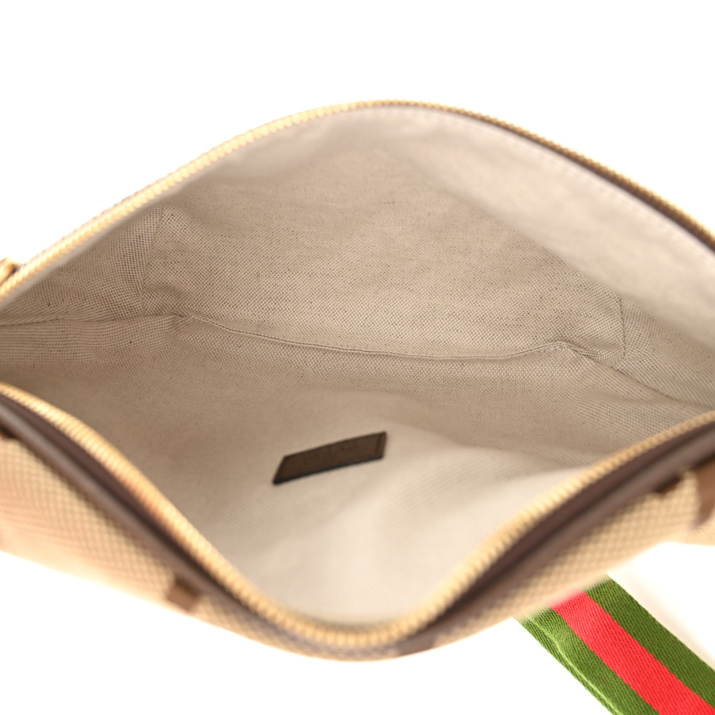 Monogram Jumbo GG Textured Dollar Calfskin Web Belt Bag Camel Ebony New Acero