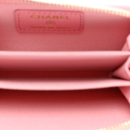 Chanel Iridescent Calfskin Quilted Zip Coin Purse Wallet Pink 5 of 7