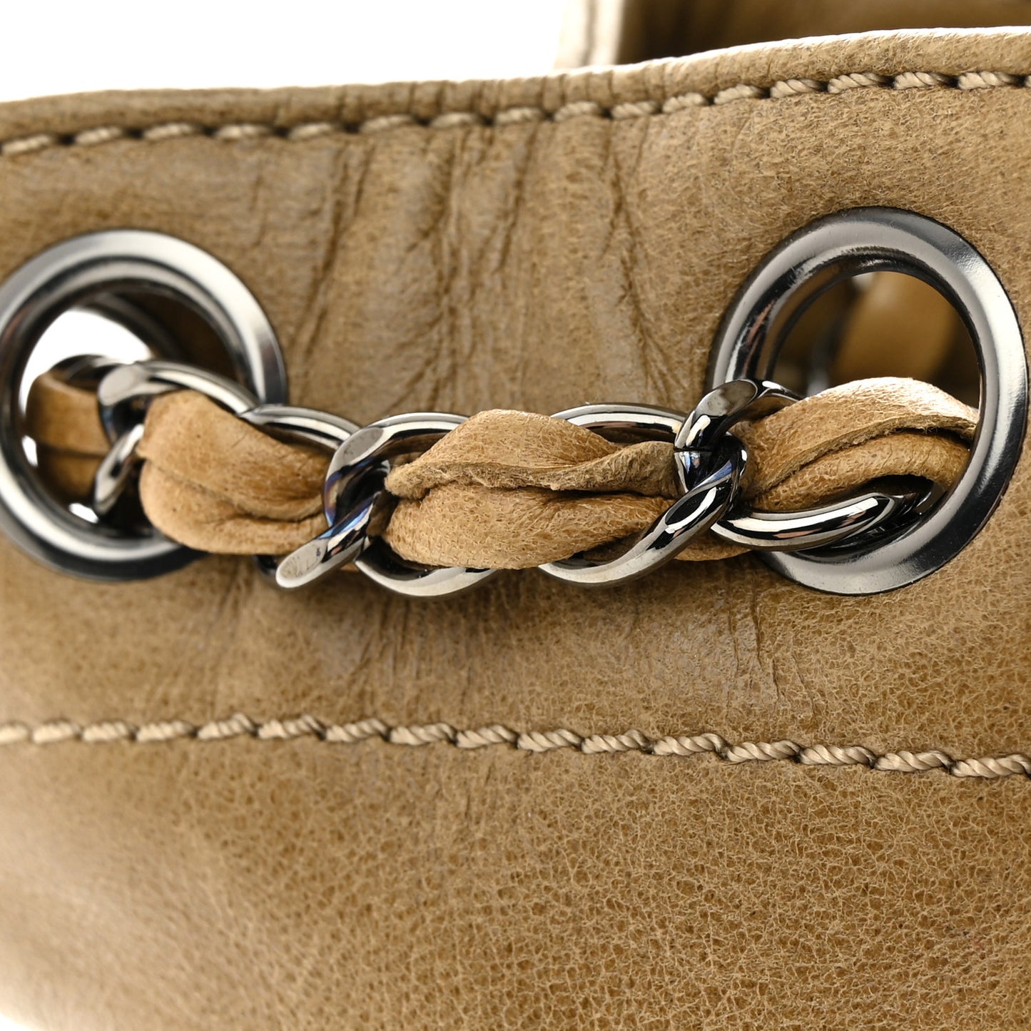 Lambskin Lax Accordion Flap Beige