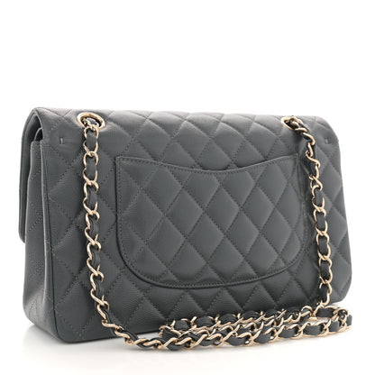 Chanel Caviar Quilted Medium Double Flap Dark Grey 3 of 11