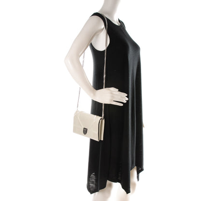 Christian Dior Patent Micro-Cannage Diorama Wallet on Chain Pouch White 2 of 8