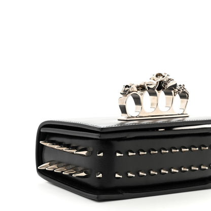 Alexander McQueen Calfskin Studded Jeweled Mini The Biker Knuckle Satchel Black 8 of 9