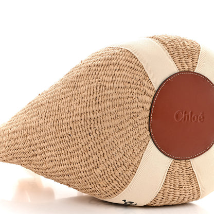 Chloe Raffia Large Woody Tote White 9 of 10