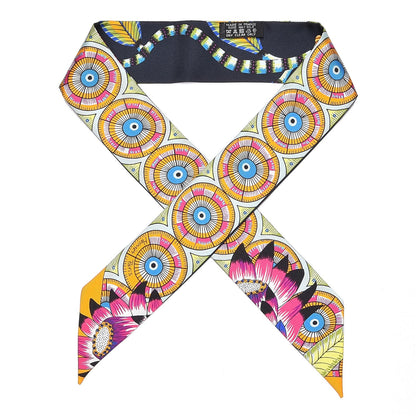 Hermes Silk The Savana Dance Twilly Black Vert Multicolor 1 of 5