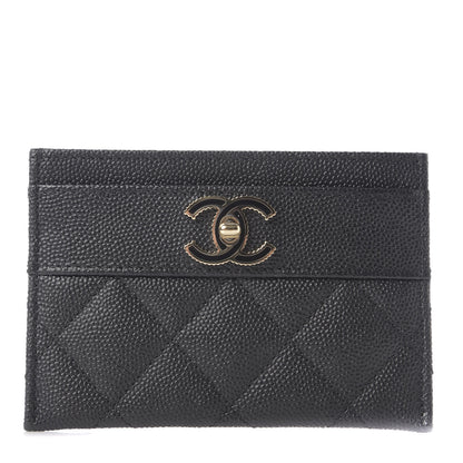 Chanel Caviar Quilted Vintage Mademoiselle Card Holder Black 1 of 6