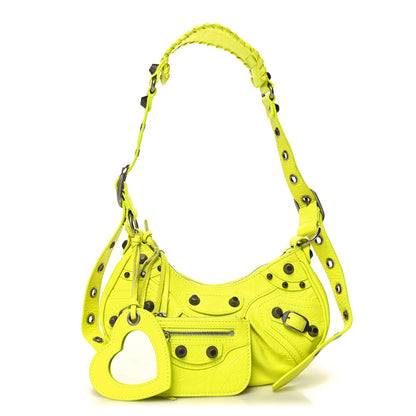 Balenciaga Agneau Arena Le Cagole Shoulder Bag XS Fluo Yellow 1 of 13