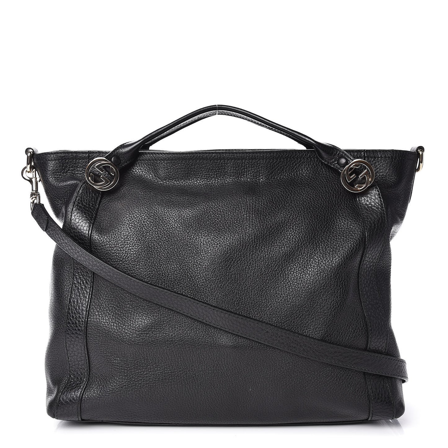Cellarius Calfskin Medium Miss GG Top Handle Bag Black