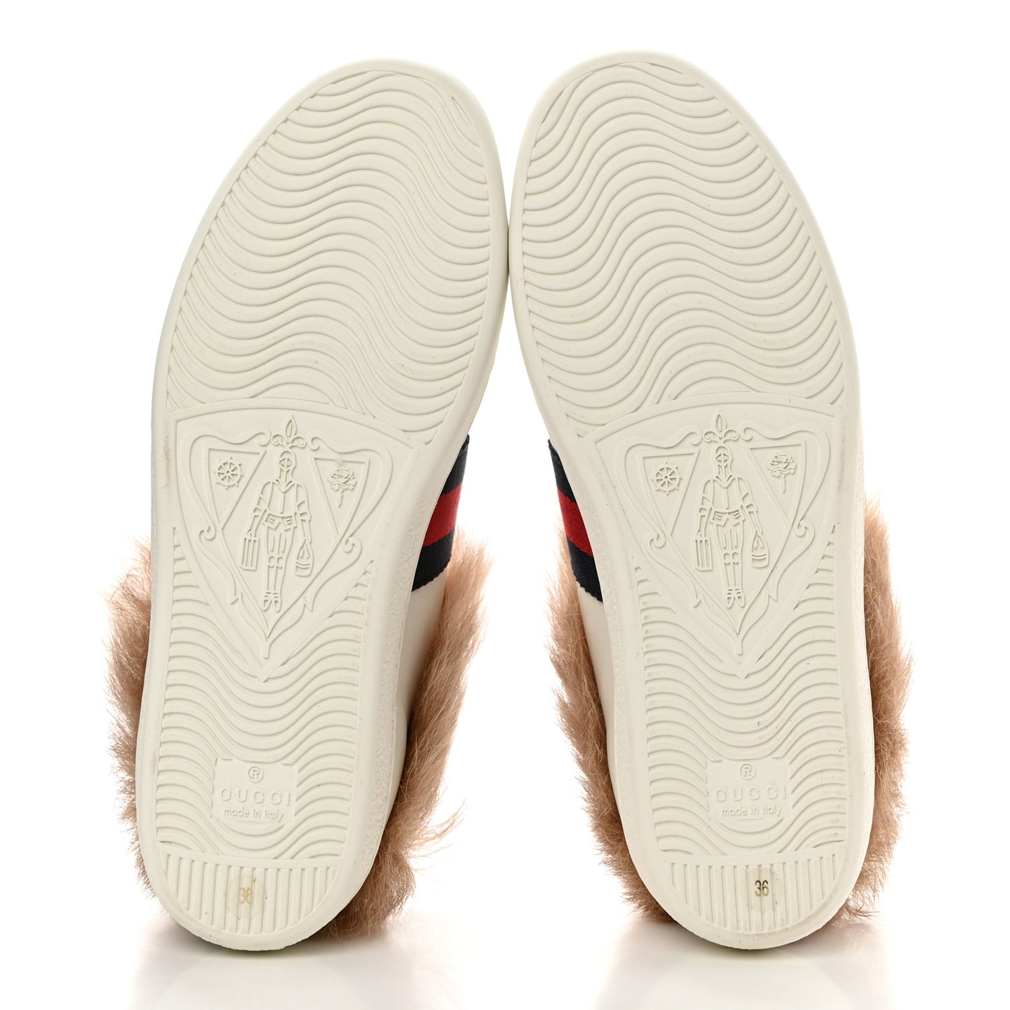 Calfskin Wool Web Bee Embroidered Womens Ace Sneakers 36 White