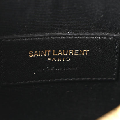 Saint Laurent Grain De Poudre Chevron Monogram Large Bill Pouch Fog 6 of 10
